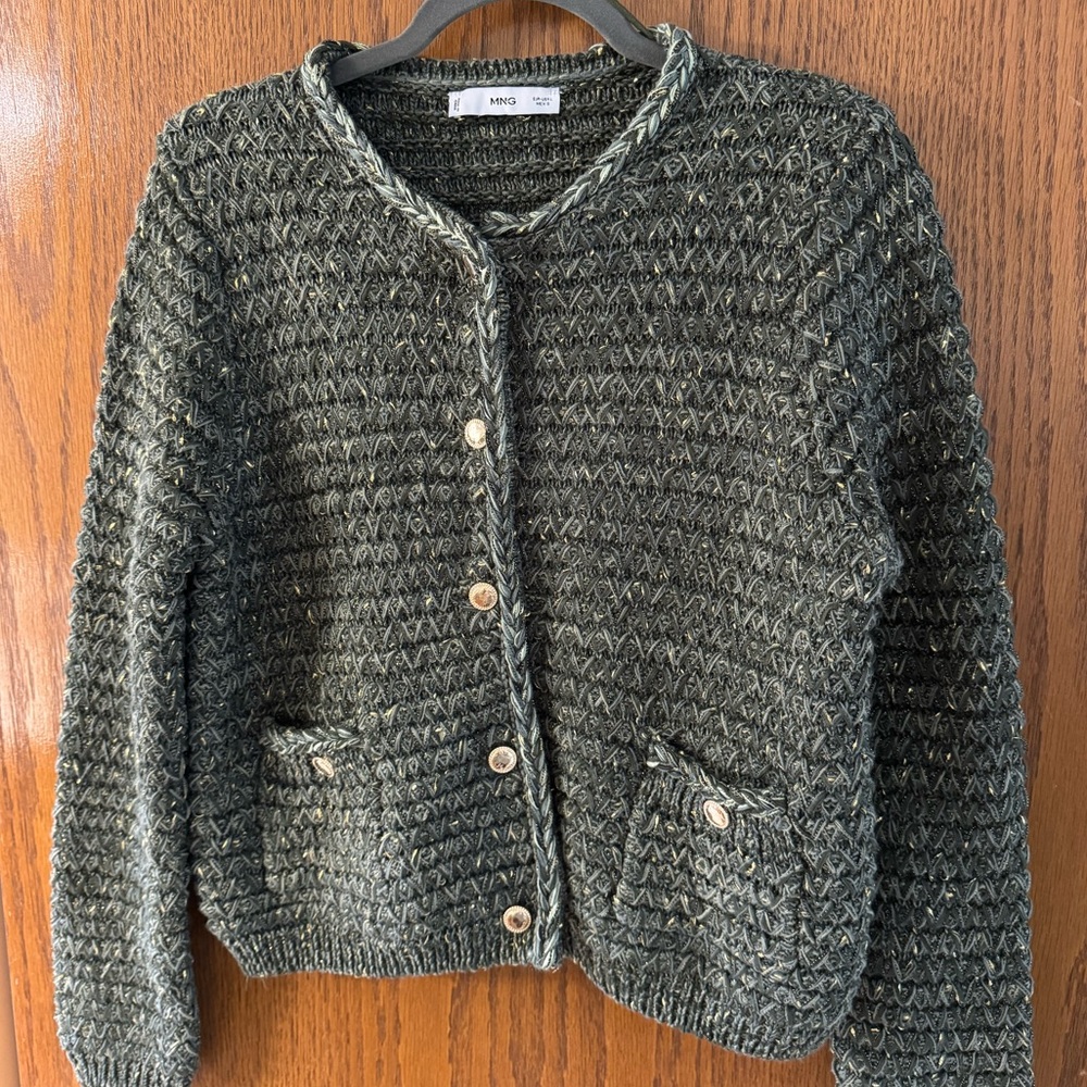 Mango Green and Gold Lady Jacket